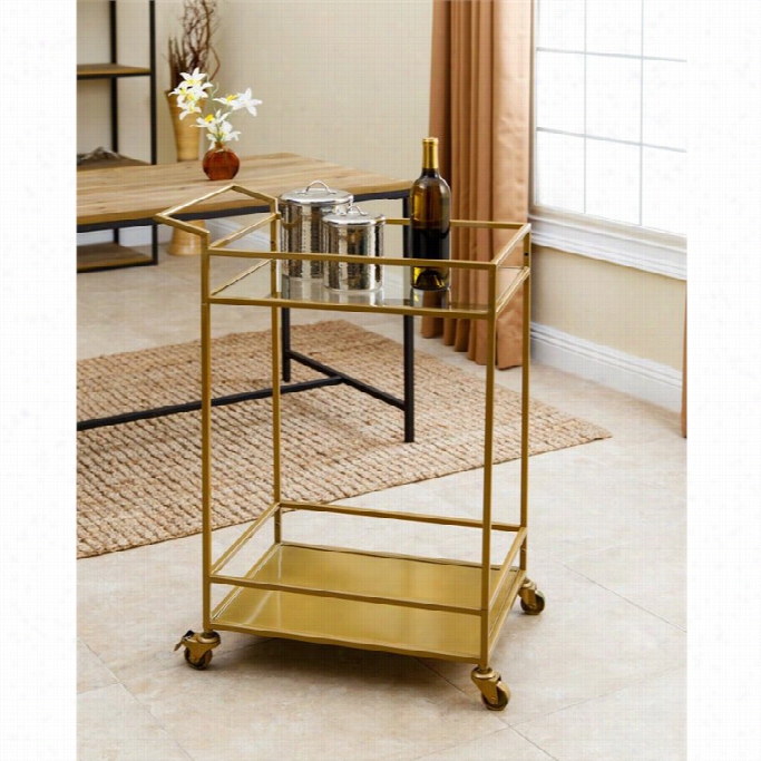 Abbyson Lliving Kitchen Cart In  Gold