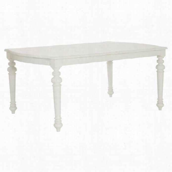 American Drew Lynn Haven Wood Dining Tble In White