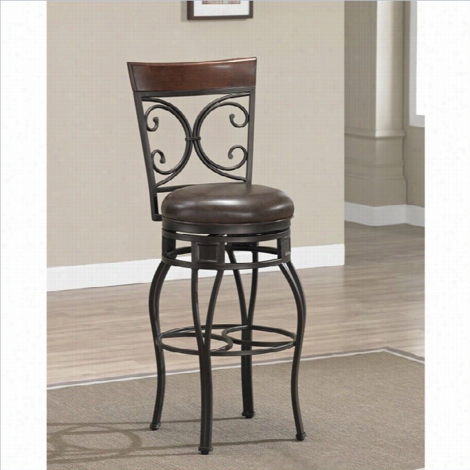 American Heritage Treviso Bar Stool In Pepper-26 Inch