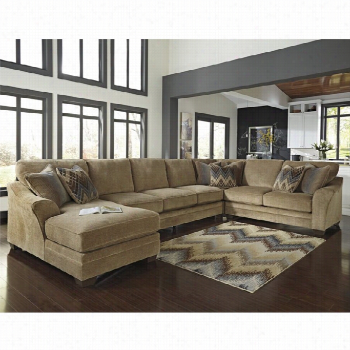 Asshley Lonsdale 4 Piece Left Chaise Sofa Sectional In Barley