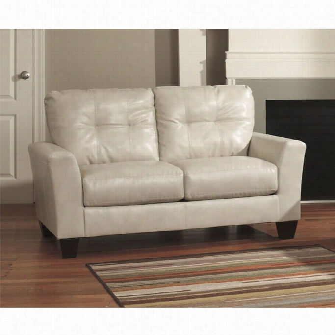 Ashley Pauli E Leatheer Loveseat In Taupe