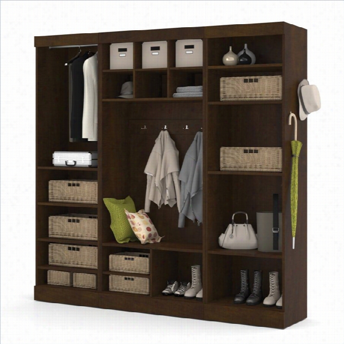 Bestar Pur 86 3 Piece Storage Unit Cubby In Chocolate