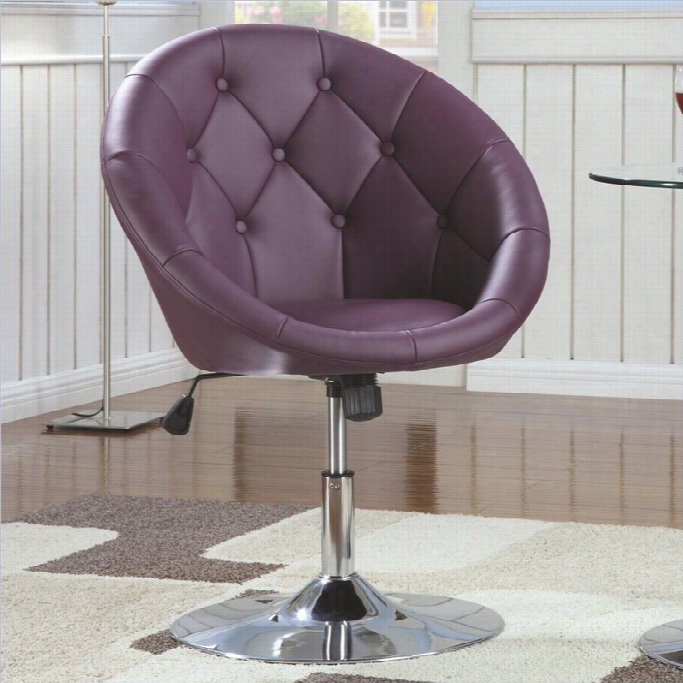 Coaster 25 To 29 Round Tufte D Swivel Bar Stool In  Purple