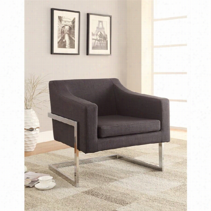 Caste Rcontemporary Metal Frams Accent Chair In Gray