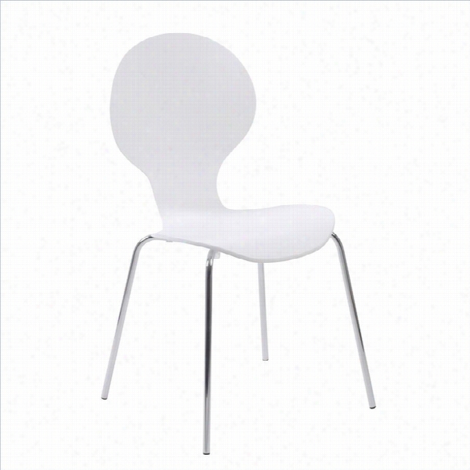 Eurostyle Bunny Stacking Stacking Dining Chair In White And Hrome