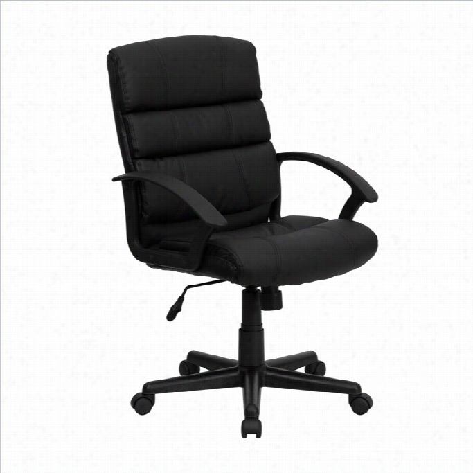 Flash Furnitture Mid-back Leather Office Chair In Black