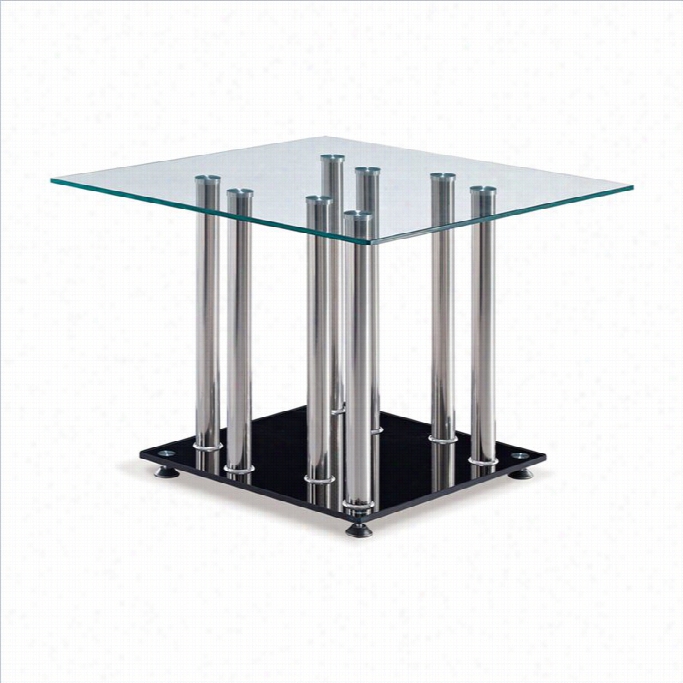 Global Furnitur Clear Head End Table With Black Base