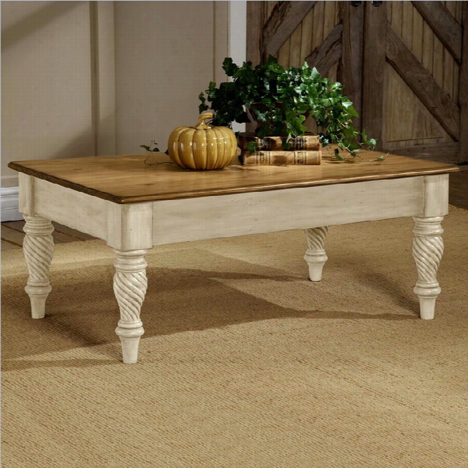 Hillsdale Wilshire Distressed Rectanuglar Co Cktail Table In White