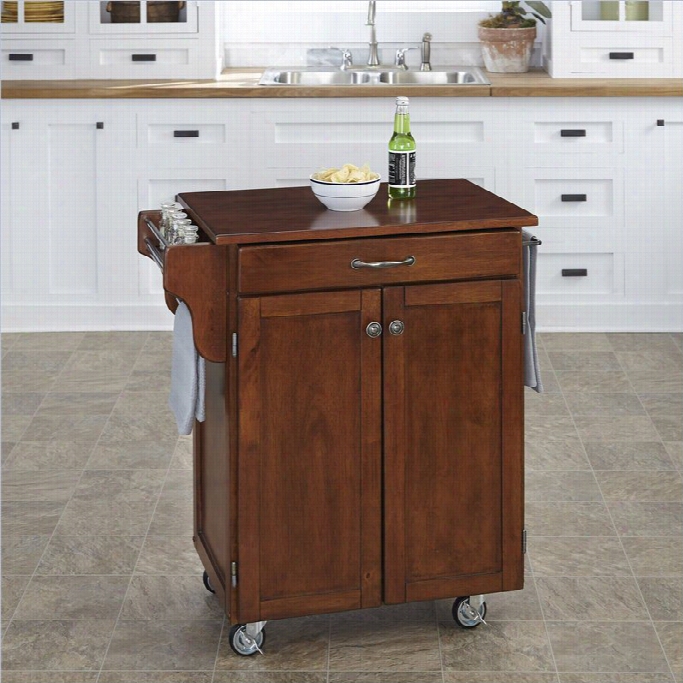 Home Styles Cuisine Cart In Cherry Finish With Cherry Top