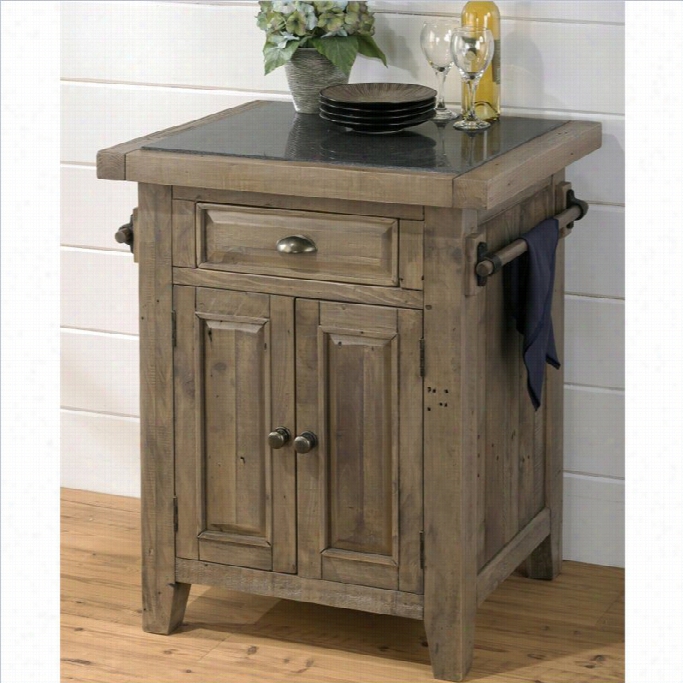 Jofran 941 Small Kitchen Island Wiyh Granite Top In Slater Milll Pie