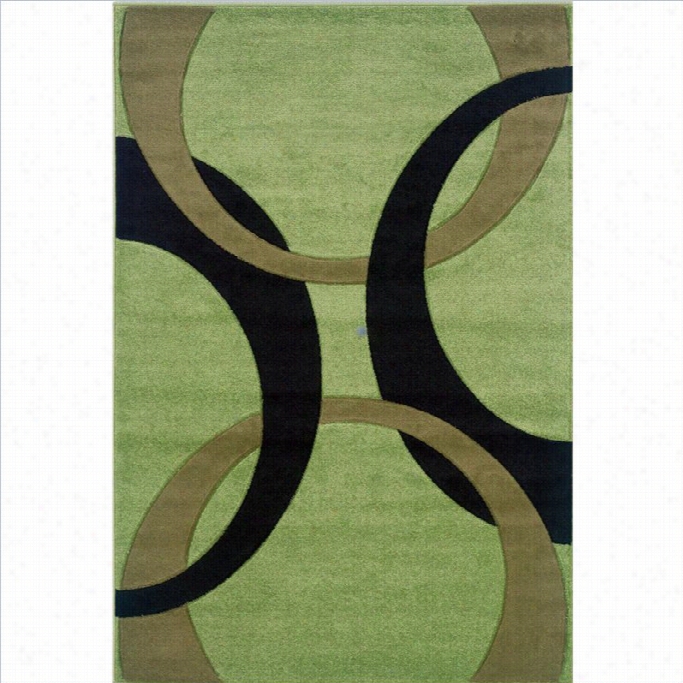 Linom Rugs Corfu Kids Area Rug In  Lime And Black-1'11 X 2'10