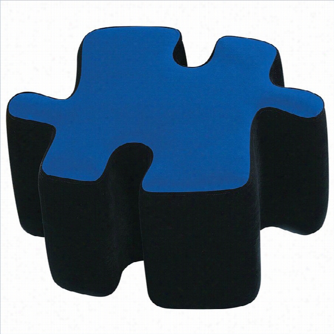 Lu Misource Puzzotto Ottoman In Blue And Black