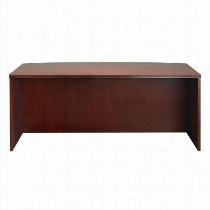 Mayline Luminary Straight Ront 72 Wood Credenz Desk In Cherry Finish