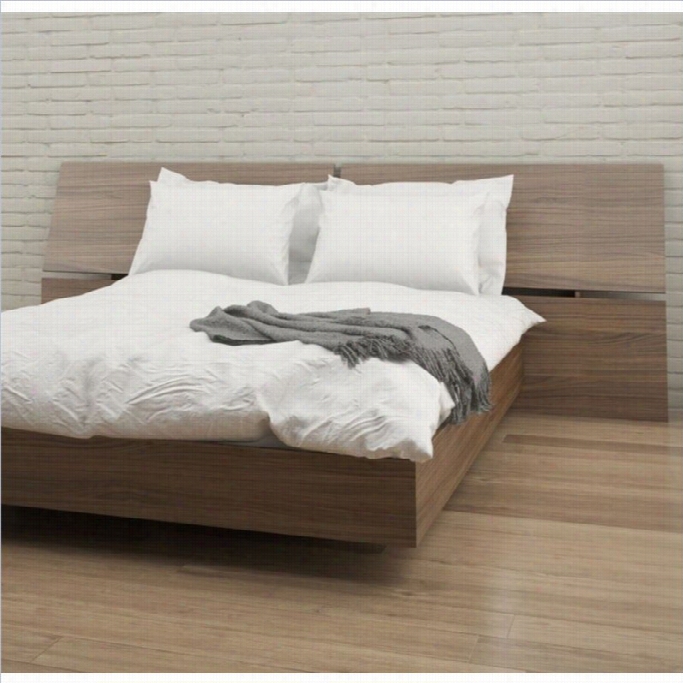 Nexera Alibi Queen Size Panel Headboard In Walnut