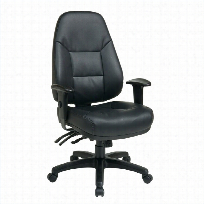 Office Star Deluxe High Ratchet Back Eco Leather Offi Ce Chair In Black