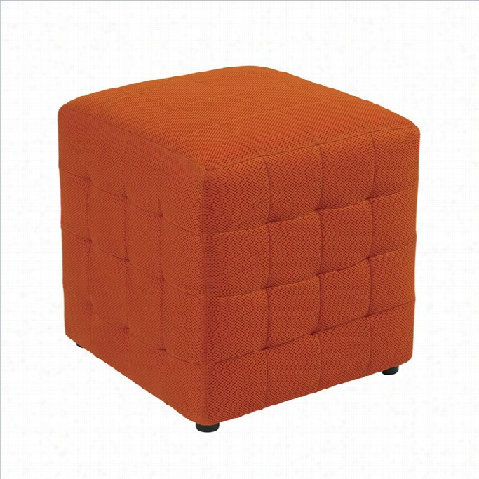 Office Star Detour Fabbric Ottoman Cube In Orange