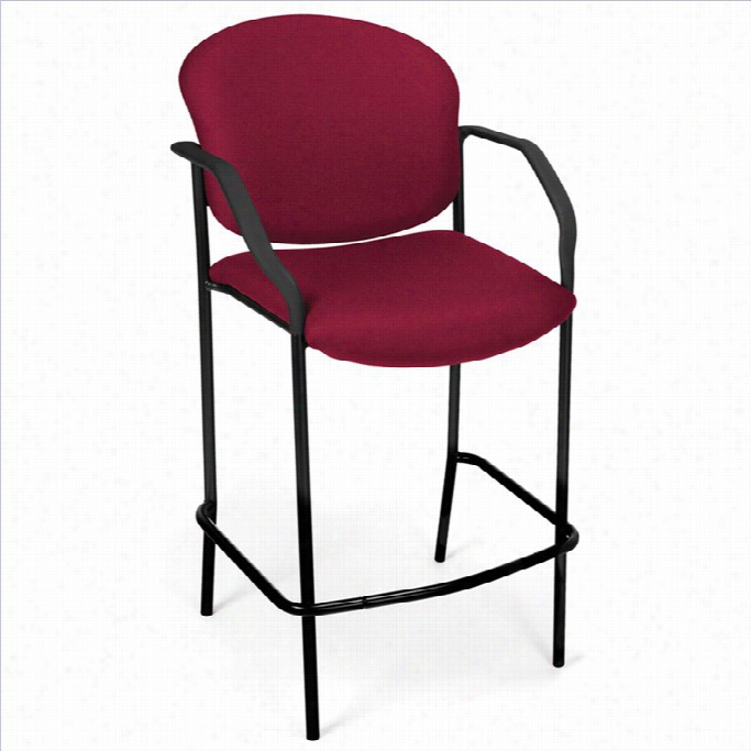 Ofm 30.5 Deluxe Cafe Stool With Arms In Wine