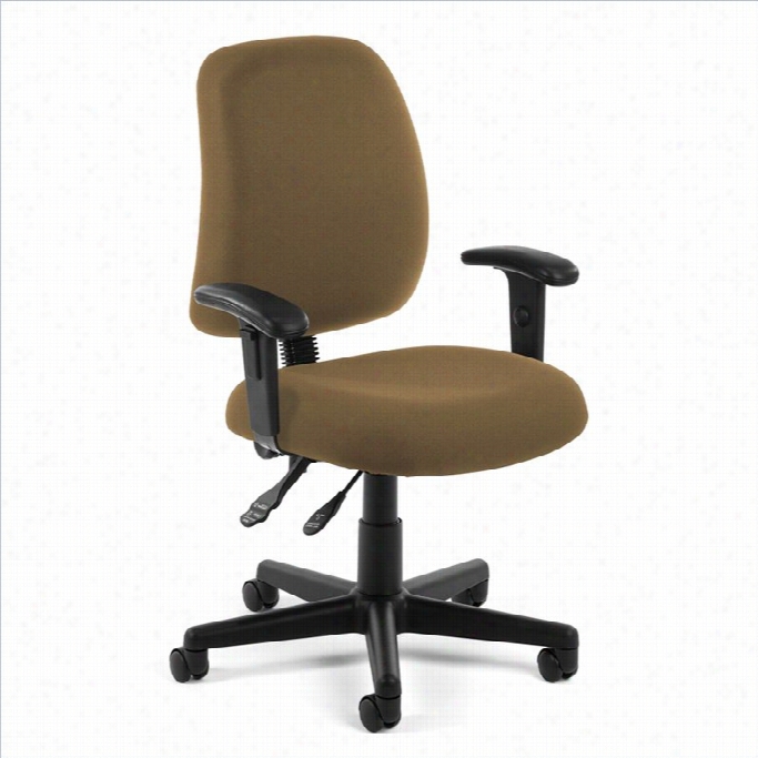 Om Poture Task Office Chair With Arms  In Taupe