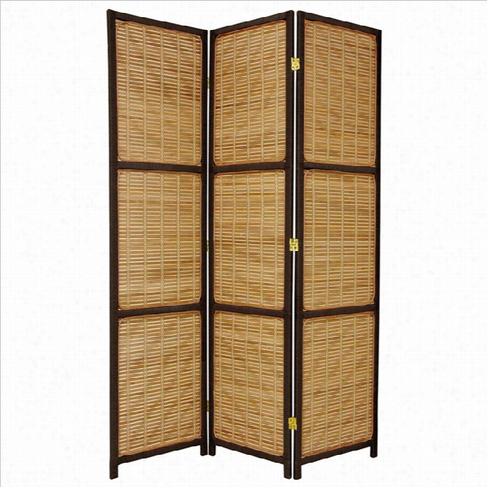 Oriental Furniture 6' Tall Accent 3 Array Room  Divider In Dark Brown