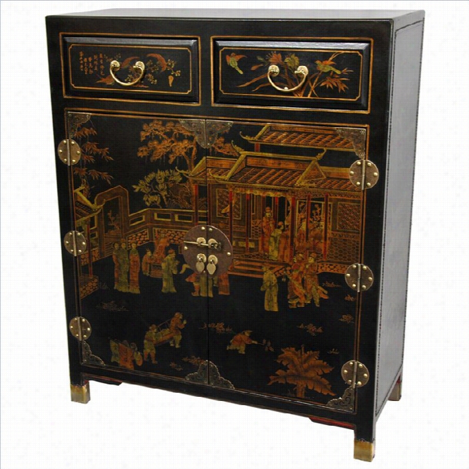 Oriental Furniture  Accent Chest In Blcak