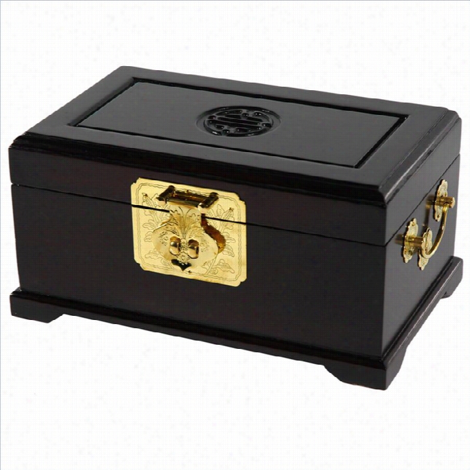 Oriental Furniture Small Jewelry Box In Rosewood