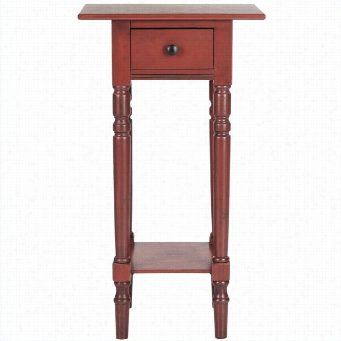 Safavieh Sabrina Pine Wood Conclude Table In Red