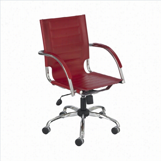 Safco Flaunt Managers  Office Chair Red Leather In Red