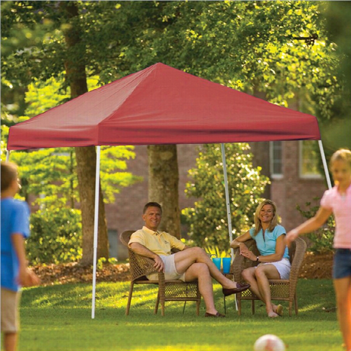 Shelterlogic 1 0x'10' Sport Pop-up Awning Slant Leg With Cver In Red