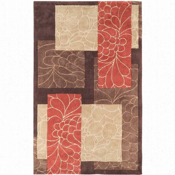 Surya Cosmopolitan 2' X 3' Hand Tufted Rug In Brown And Red