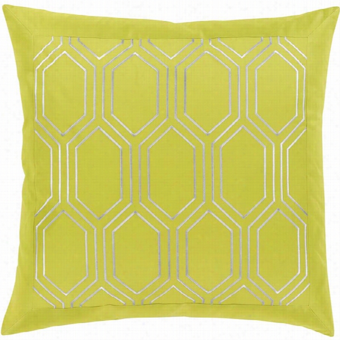 Surya Empire Woven Cotton Euro Sham In Lime