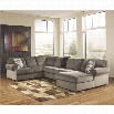 Ashley Jessa Place 3 Piece Fabric Left Facing Sectional in Dune