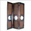 Wayborn Faux Leather with Mirror Poker Room Divider in Brown