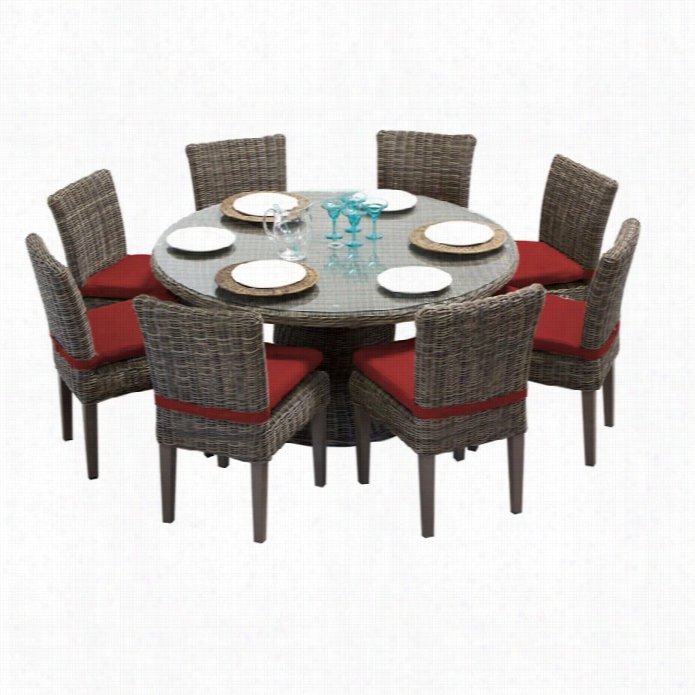 Tkc Cape Cod 60 9 Piece Wicker Patio Dining Set In Terracottaa