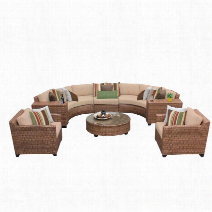 Tkc Laguna 8 Piece Outdoor Wicker Sofa Set In Wheat