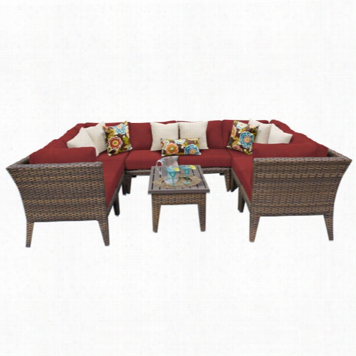 Tkc Manhattan 9 Piece Outdoor Wicker Sofa Set In Terracott A