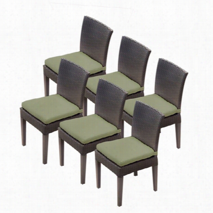 Tkc Napa Wicker Ptaio Dining Chairs In Cilantro (set Of 6)