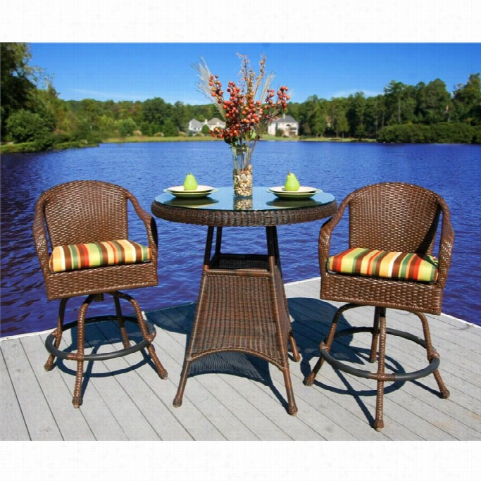 Toortug Lexington 3 Piece Pub Set-java Montfleuri Sangria