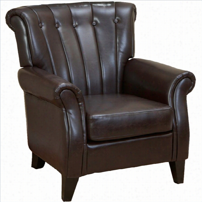 Trent Hmoe Le Ather Club Chair In Brown