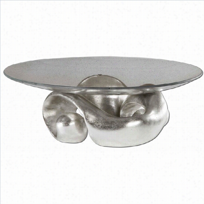 Uttermost Entwiend Glass Bowl I Nchampagne Silver Leaf