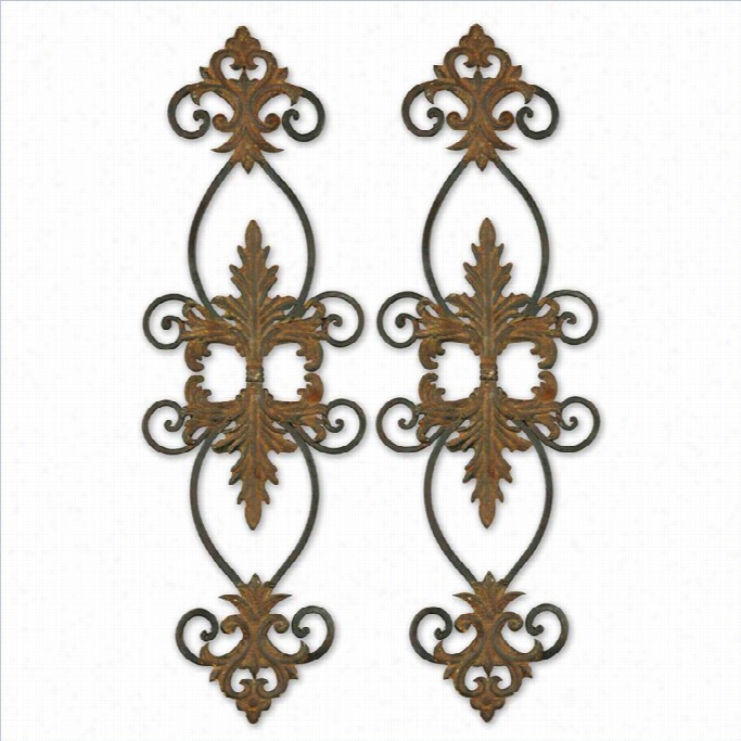 Uttermost Lacole Metal Wall Art In Rust Brown And Black (set Of 2)