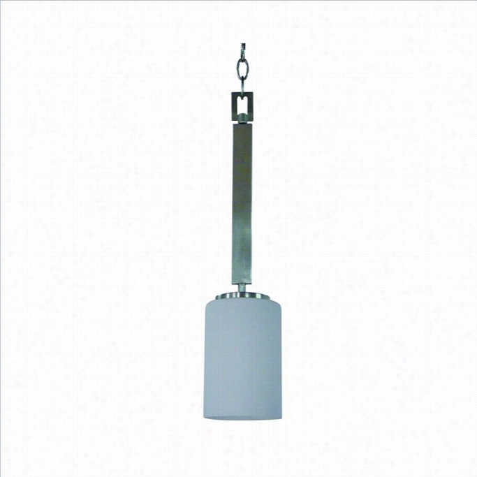 Y0semite Hom Edecor Pnaoramma Trail 1 Light Mini Pendant In Satin Steel With Dove White Glass