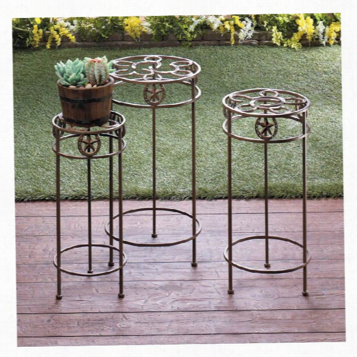 Zingzz And Thingz Lonestar Horseshoe Plant Stand (set Of 3)