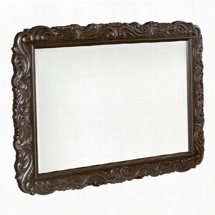 American Drevcasalone Carved Accent Mirror In Cafe