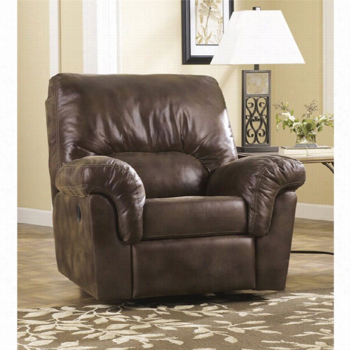 Ashley Conterminous Faux Leather Rocker Recliner In Can Yon