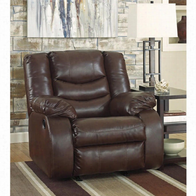 Ashl Ey Inebaker Leather Rocker Recliner In Espresso