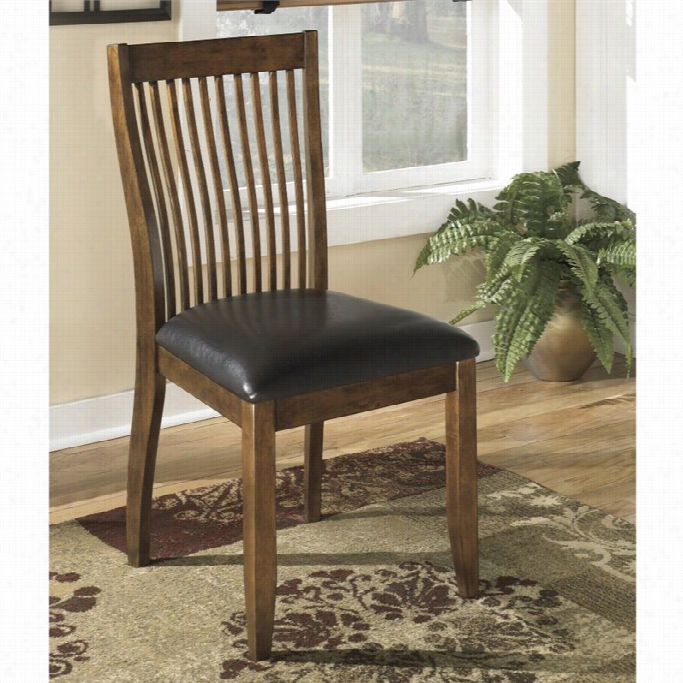 Ashlsy Stuman Upholstered Dining Side Chair In Brown