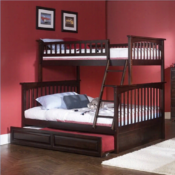 Atlantic Furniture Columbia Twin Over Full Bunk Bed In Antique Walnut