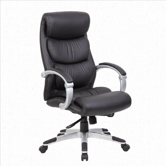Boss Office Products Hinged Arm Executive Offoce Chair With Synchro Tilt