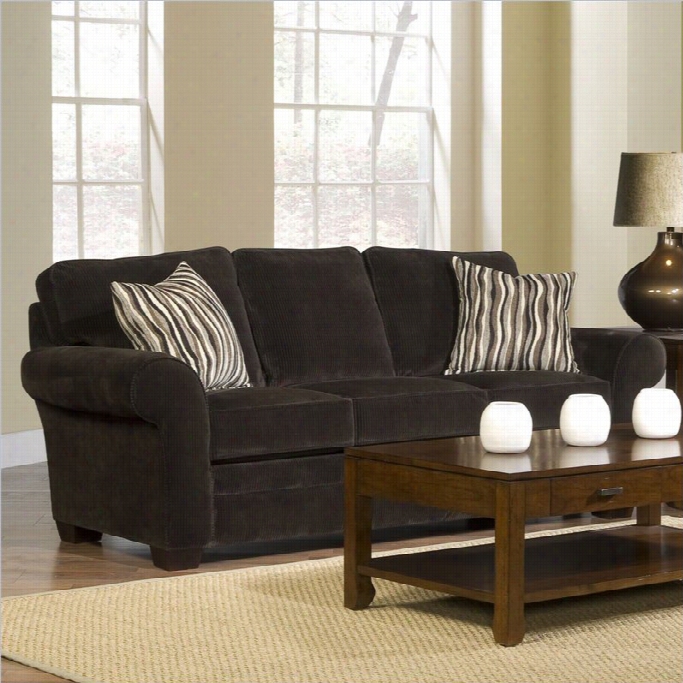 Broyhill Zachary Dark Brown Sofa With Affinity Wood Fibish