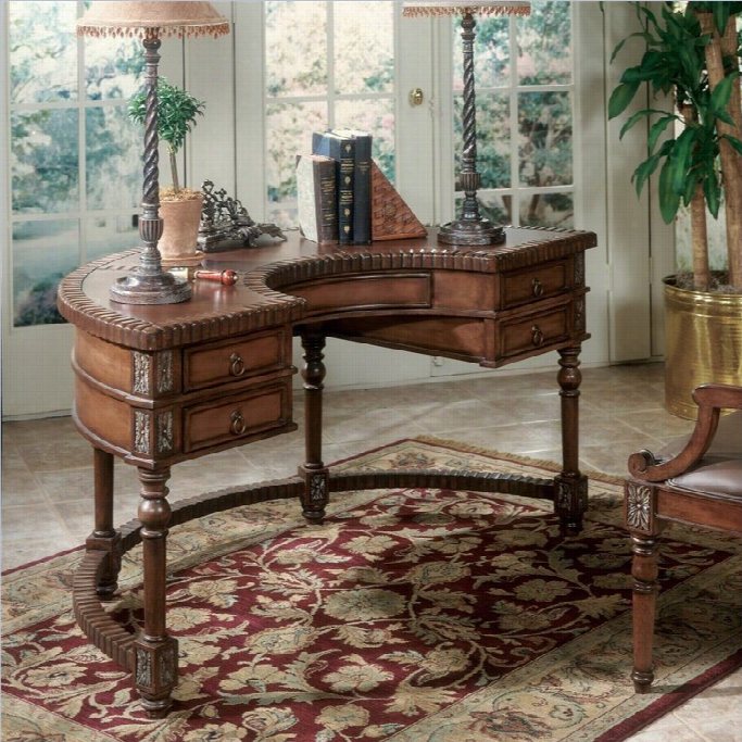 Butler Specialty Connoisseurs Demilune Writing Desk With Leather Top